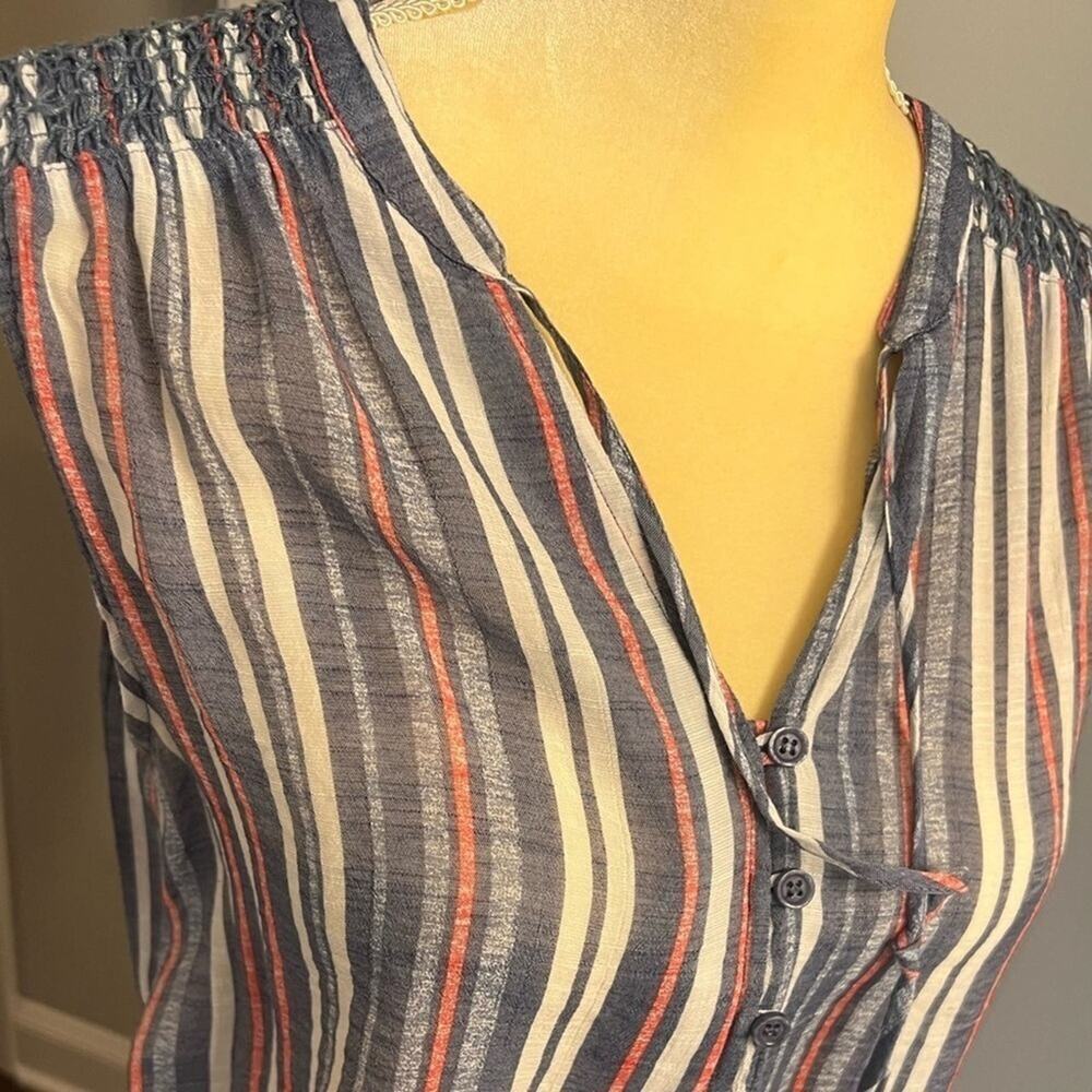 St. John’s Bay Stripe Sleveless Top Size L - Picture 2 of 4